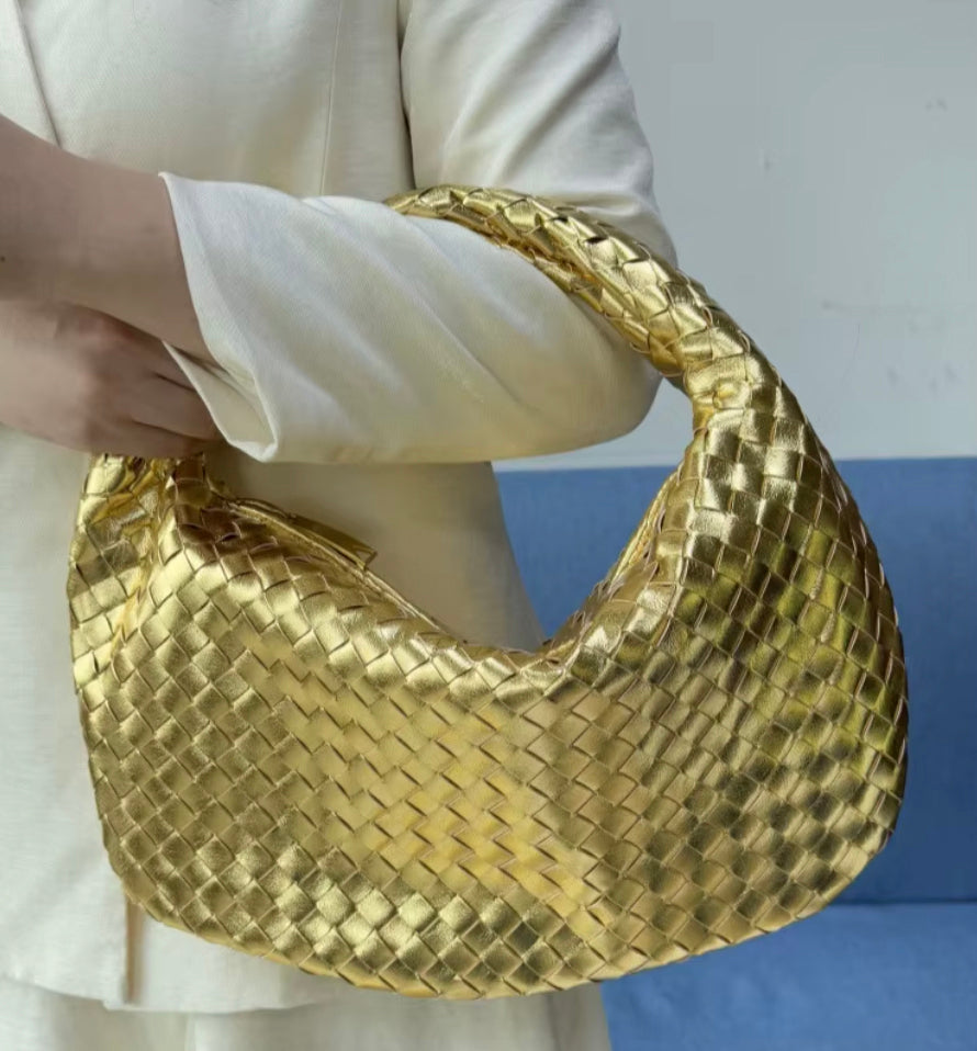 Rodena Woven Leather Shoulder Bag