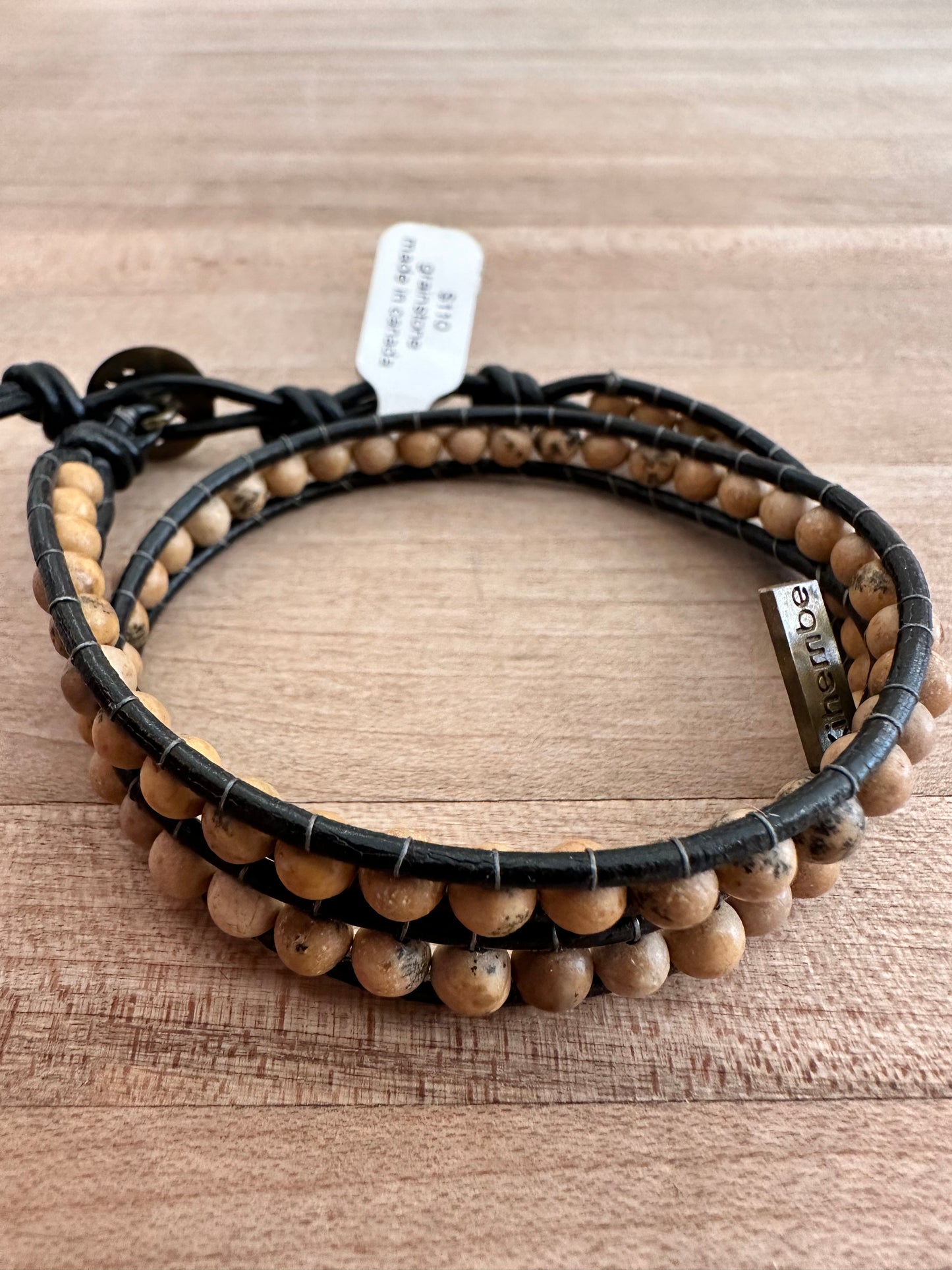 Leather Beaded Wrap Bracelet