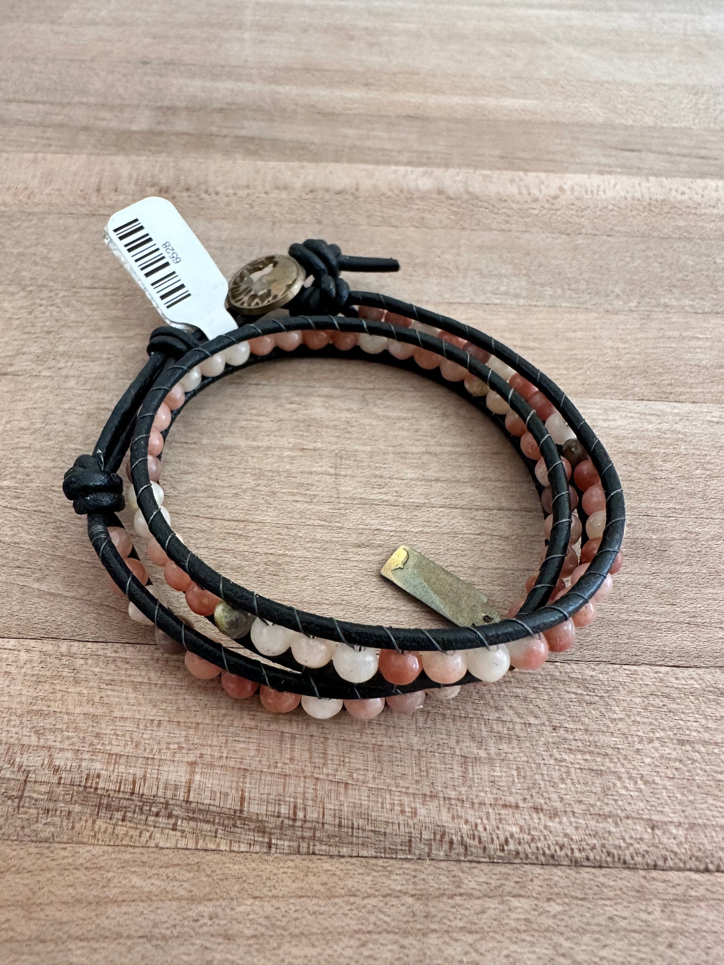 Leather Beaded Wrap Bracelet
