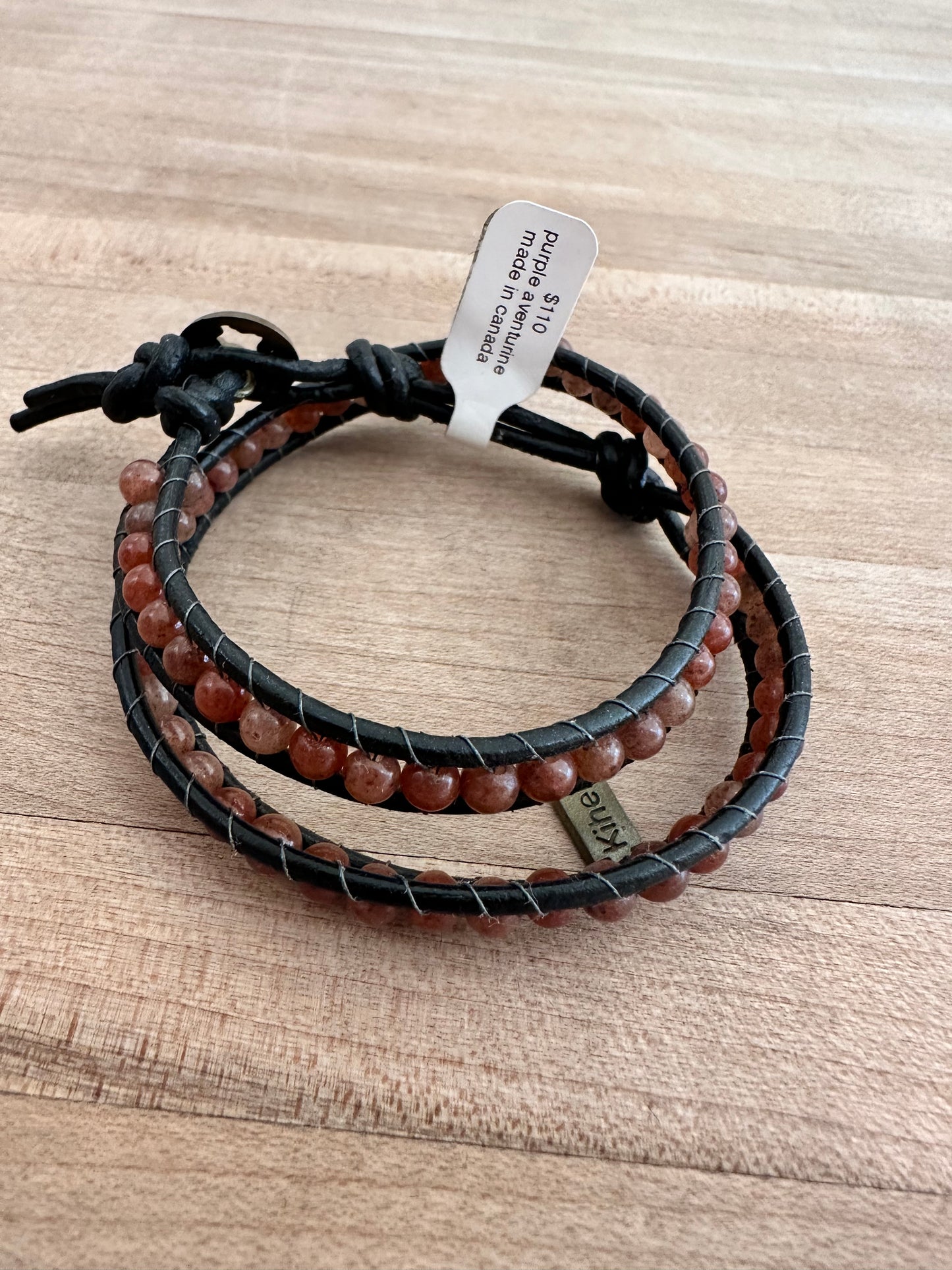 Leather Beaded Wrap Bracelet