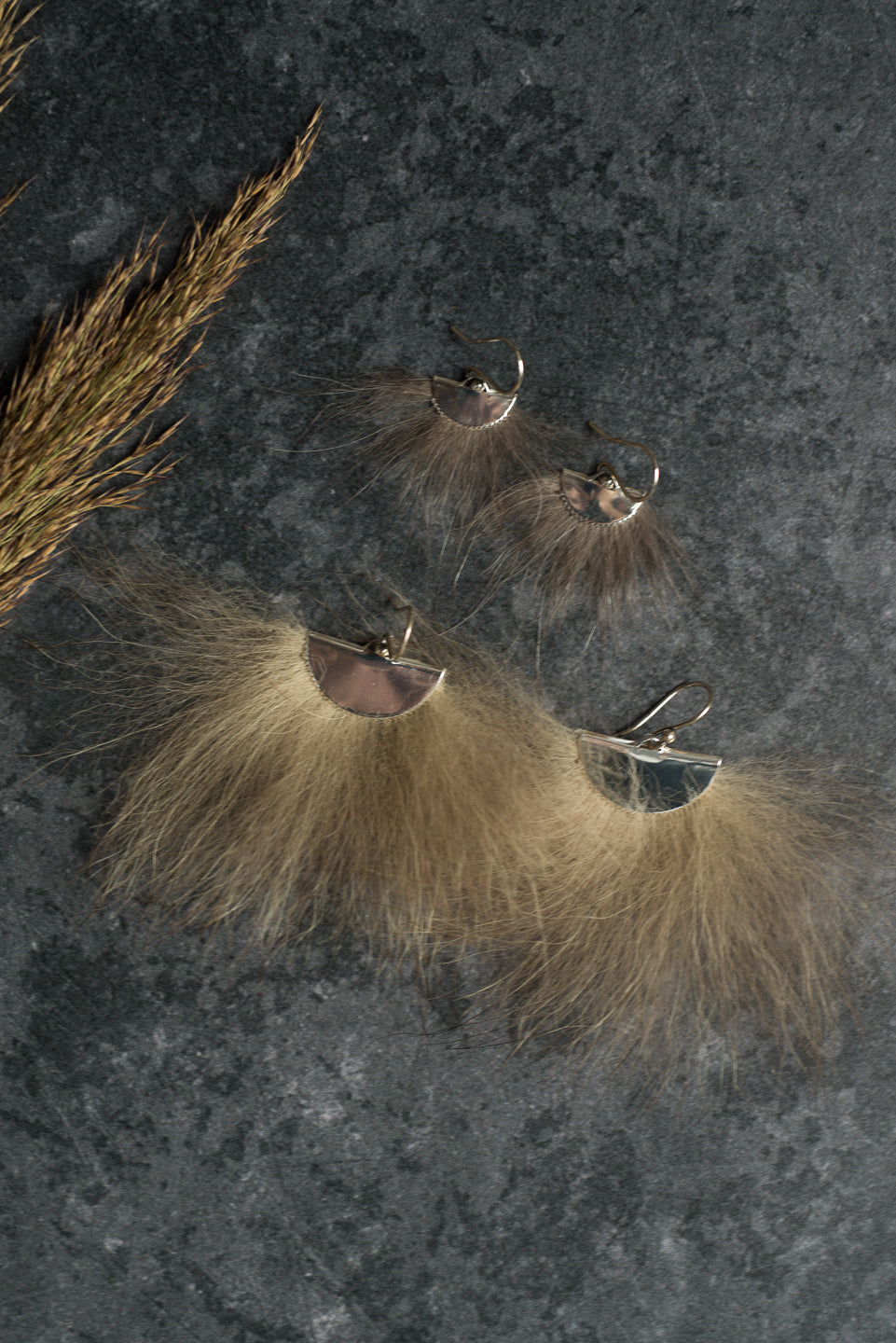 Wolf Silver Fan earrings