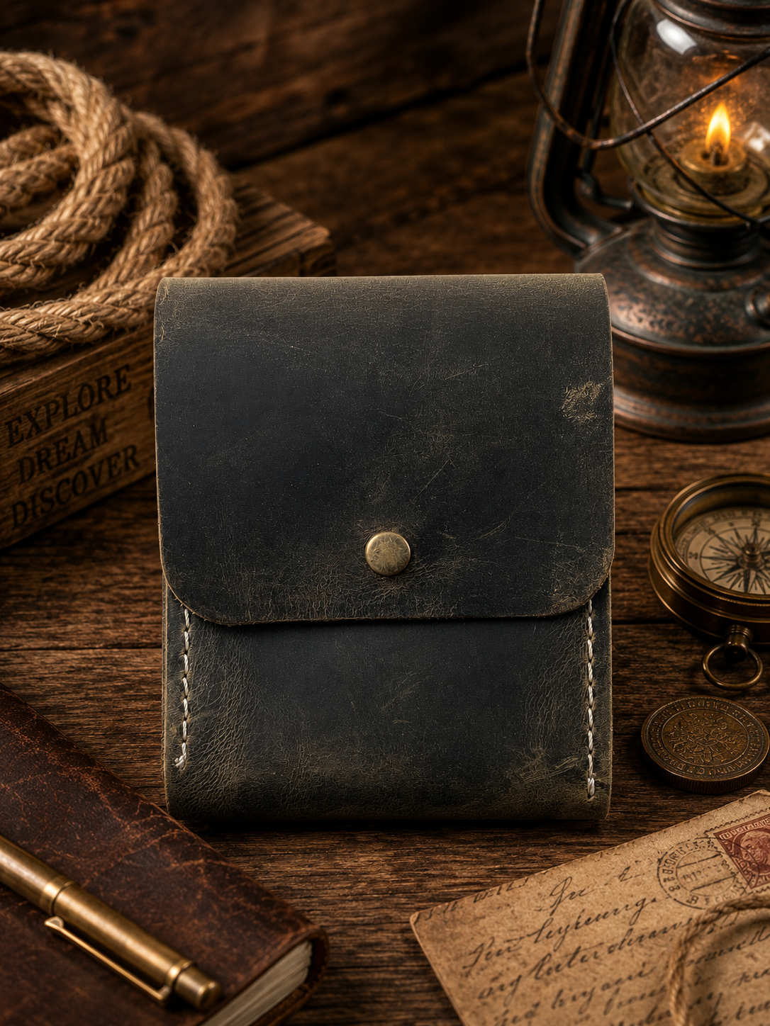 Leather Playing Card Case Holder, Poker Card Case Cover