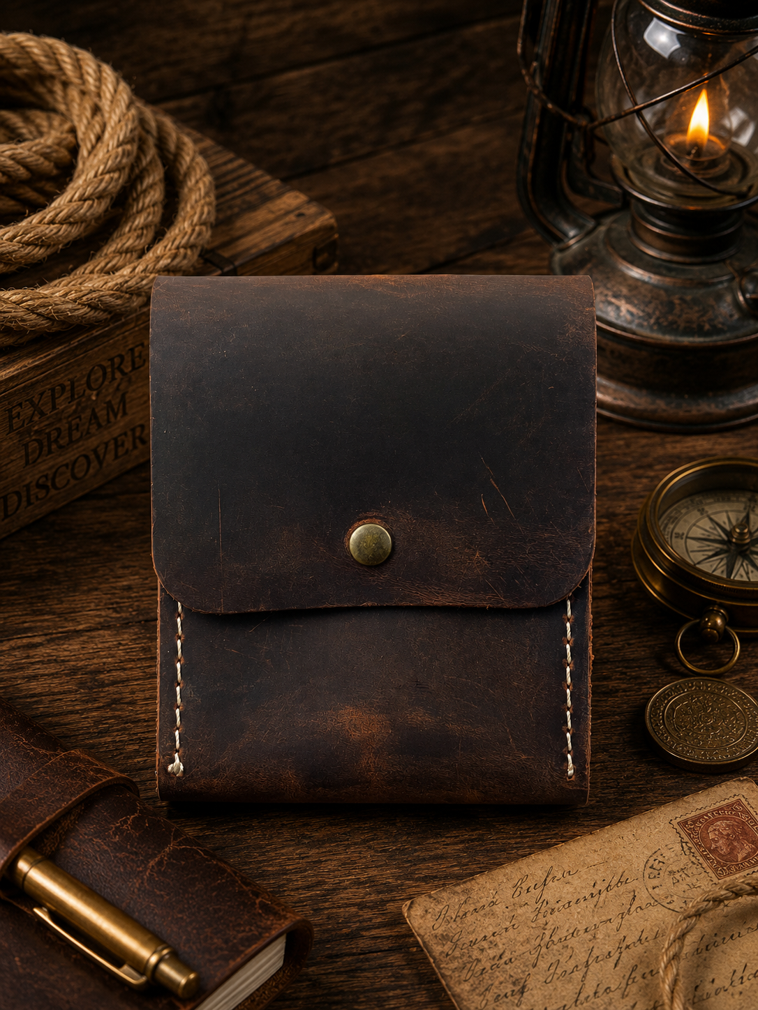 Leather Playing Card Case Holder, Poker Card Case Cover