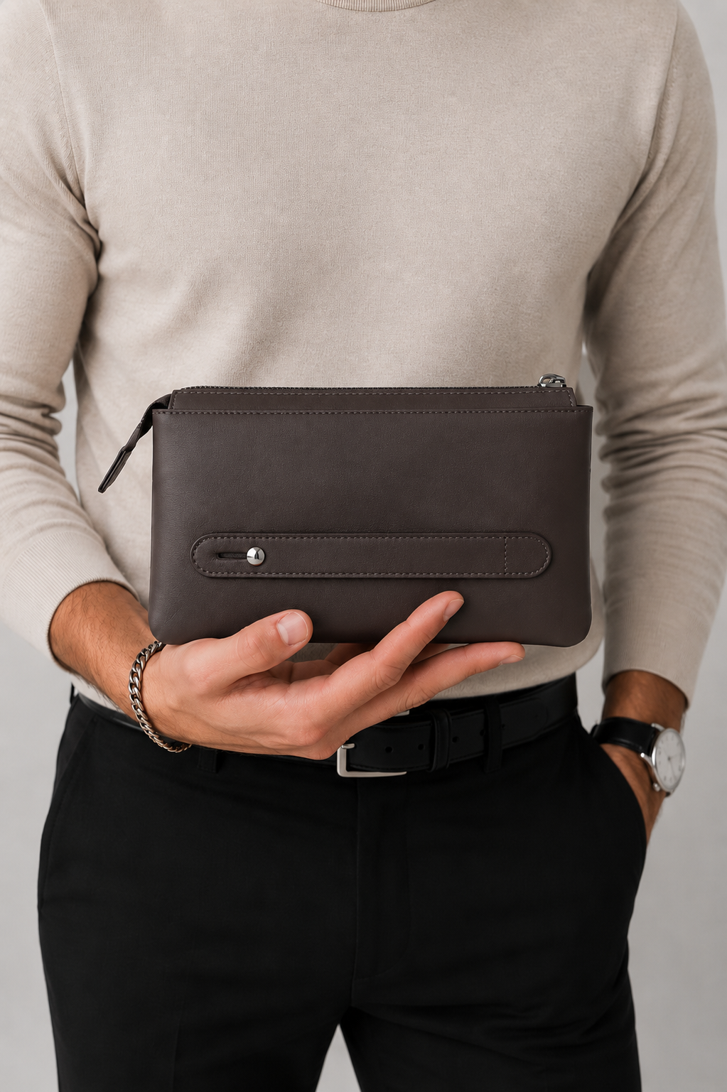 Premium Men's Leather Clutch Wallet