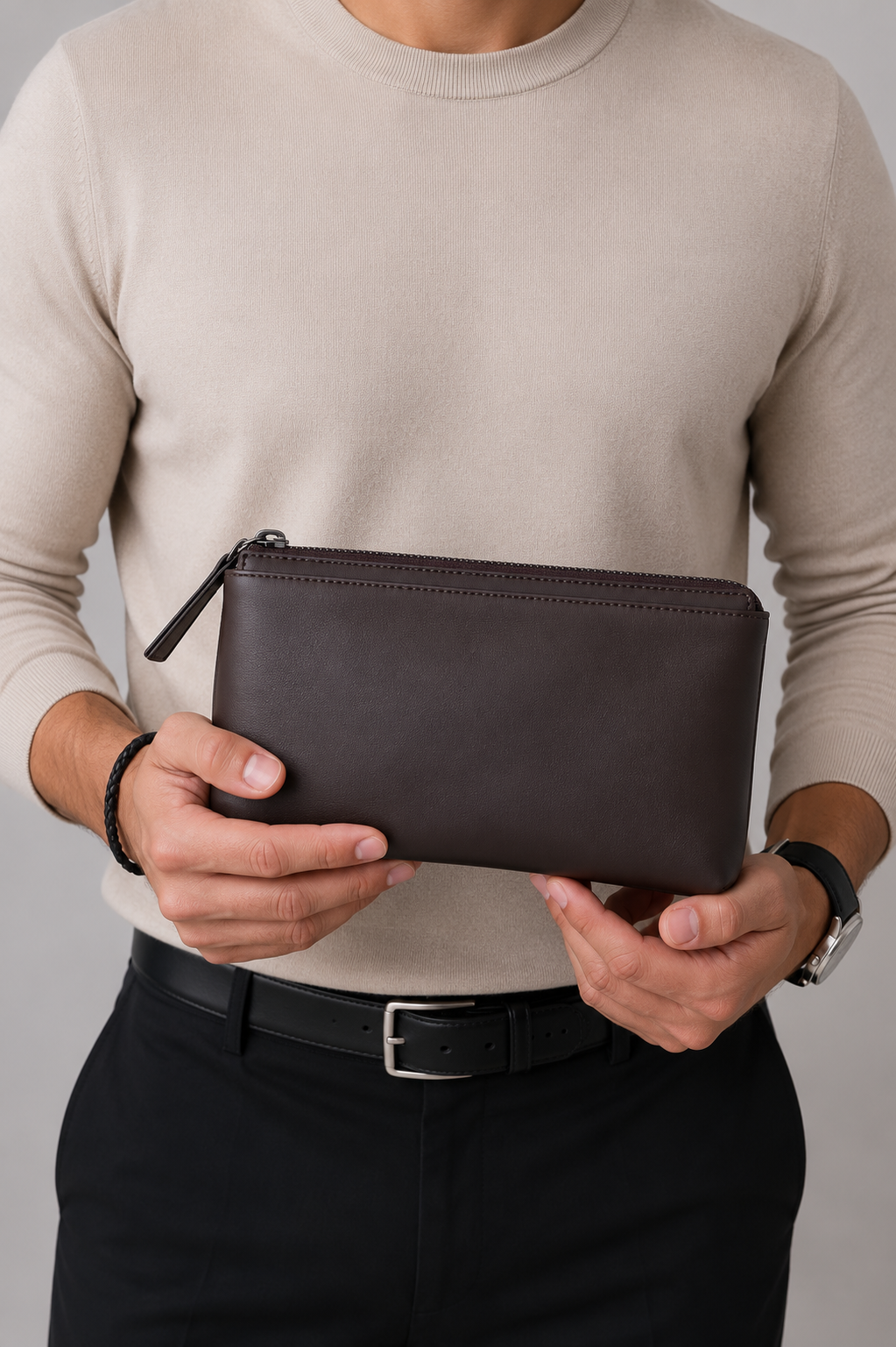 Premium Men's Leather Clutch Wallet