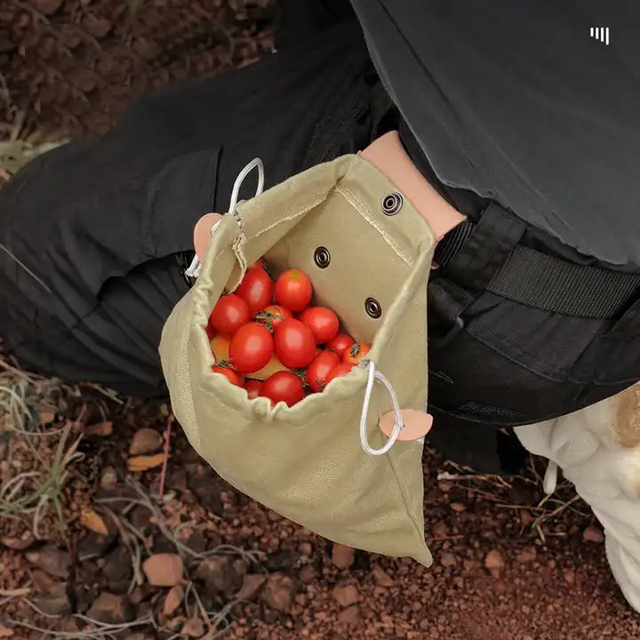 Portable Leather Canvas Foraging Bag Pouch