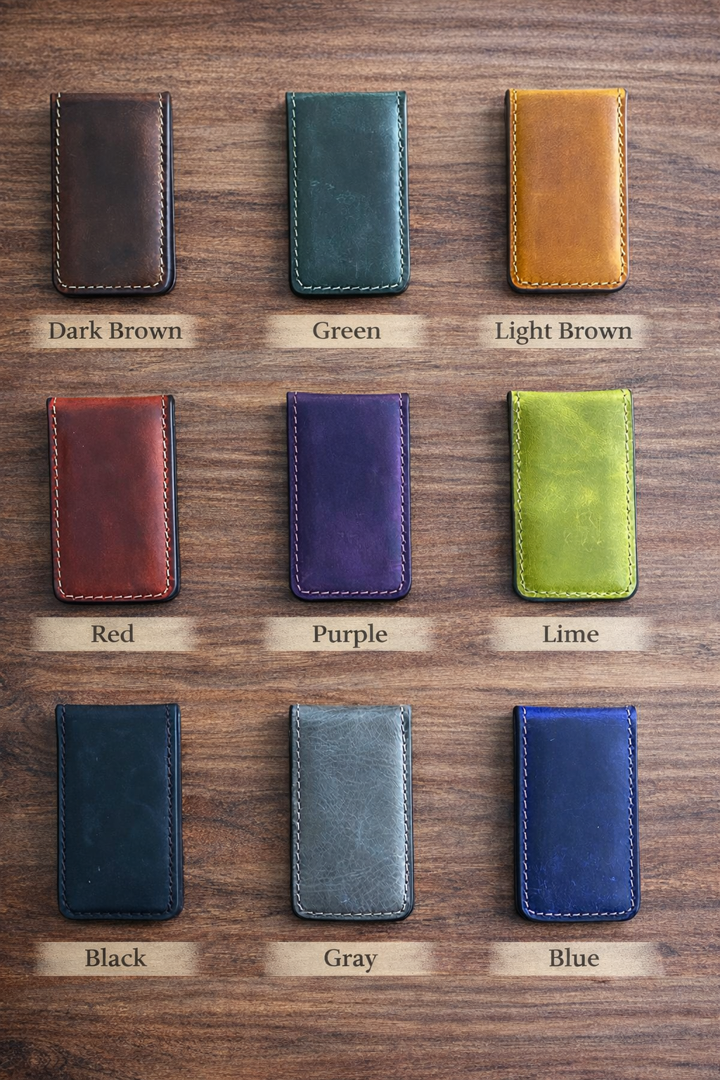 Genuine Full-Grain Leather Money Clip wallet