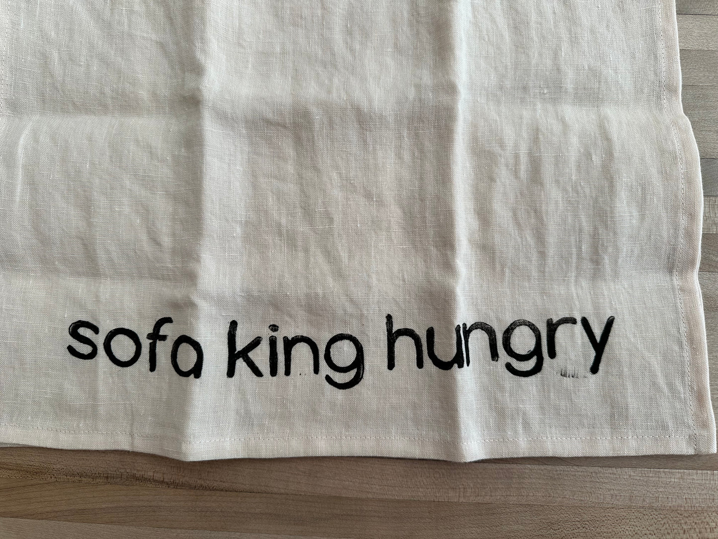 Organic linen tea towel - sofa king