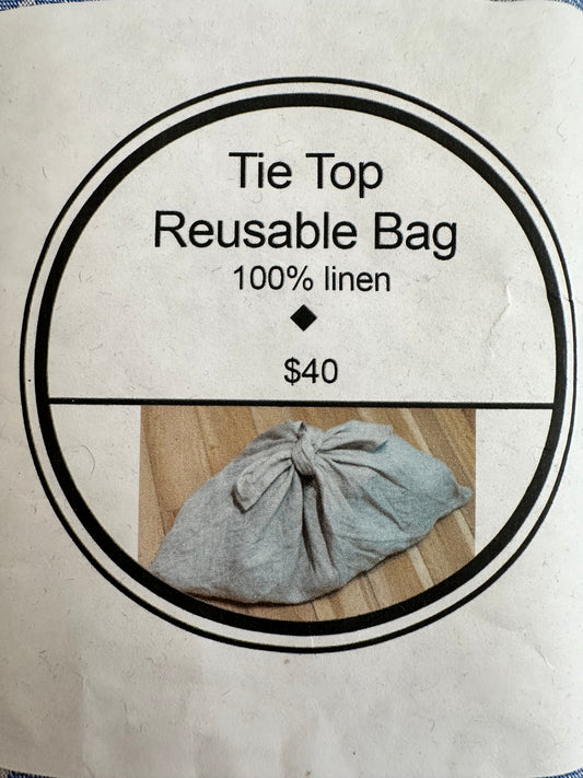 Linen tie-top bag