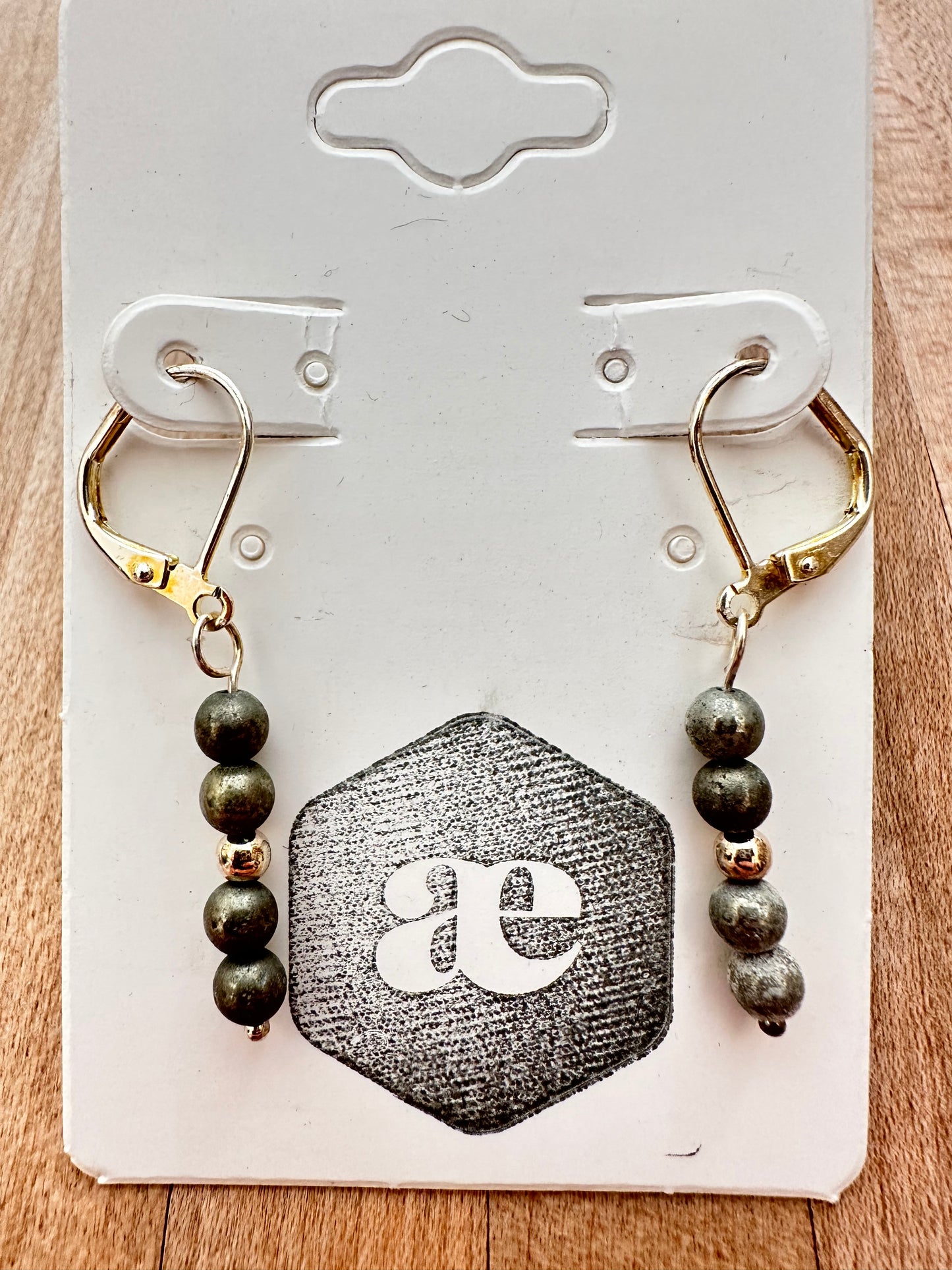 Beaded gemstone silver leverback earrings