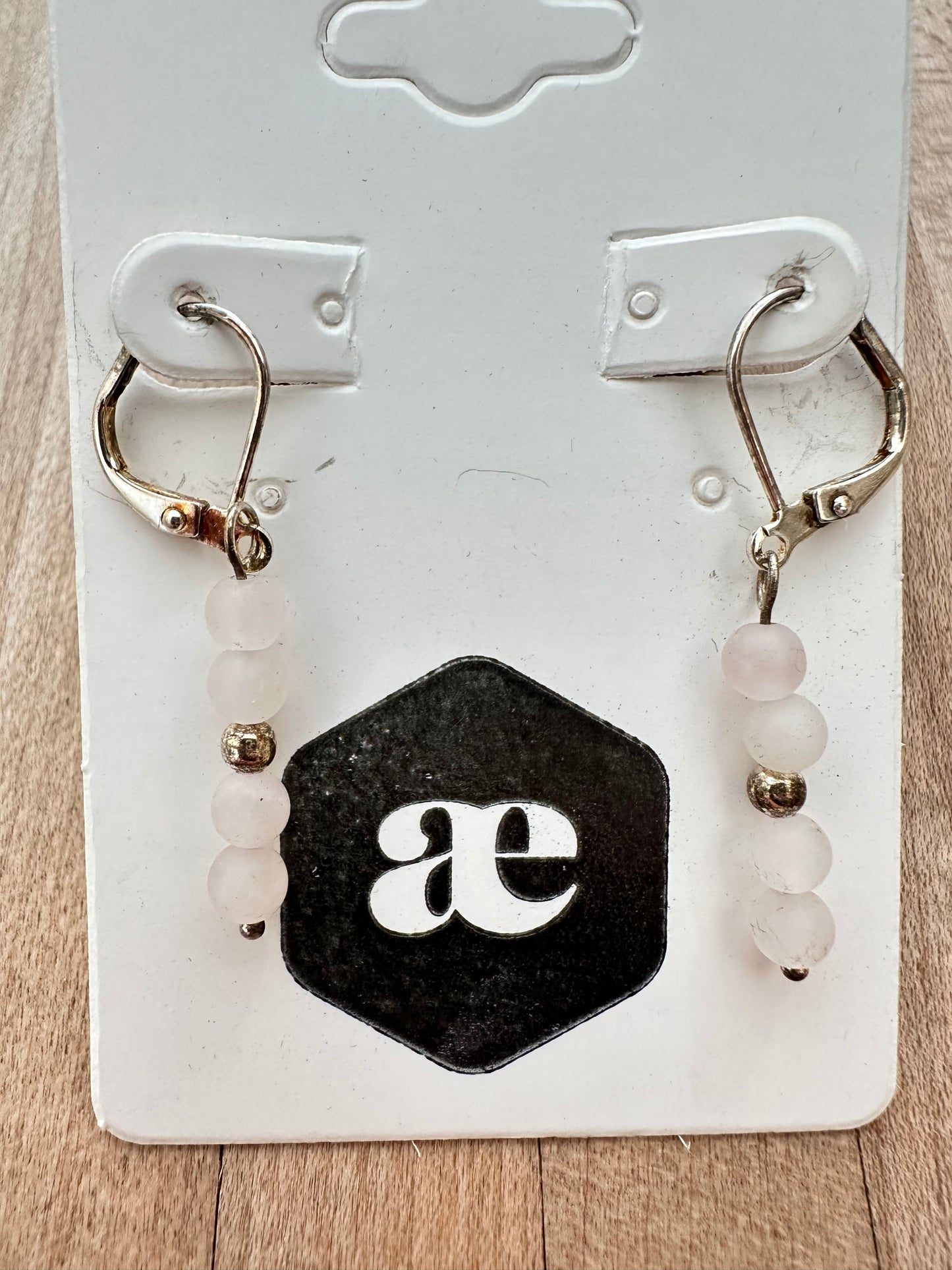 Beaded gemstone silver leverback earrings