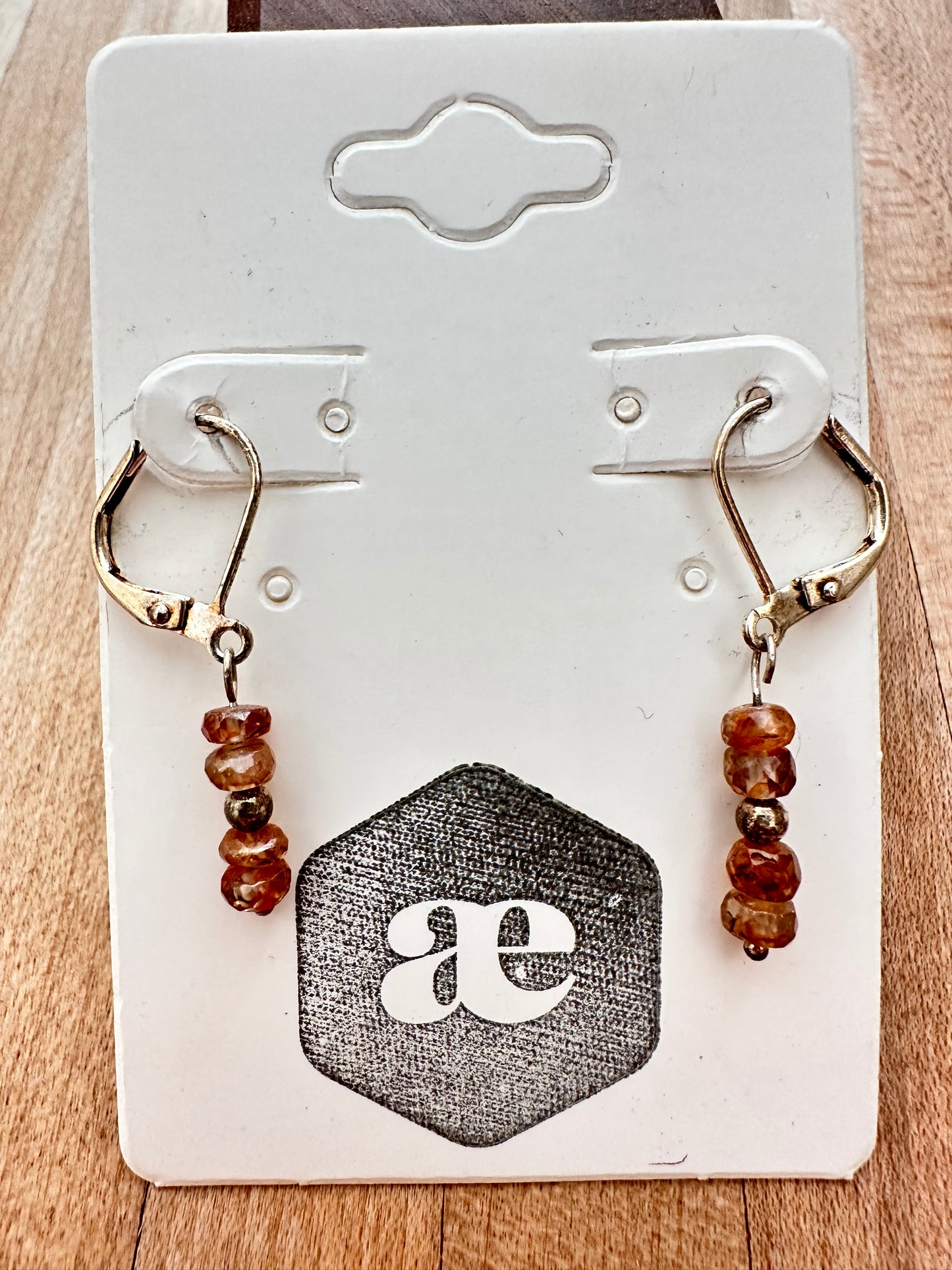 Beaded gemstone silver leverback earrings