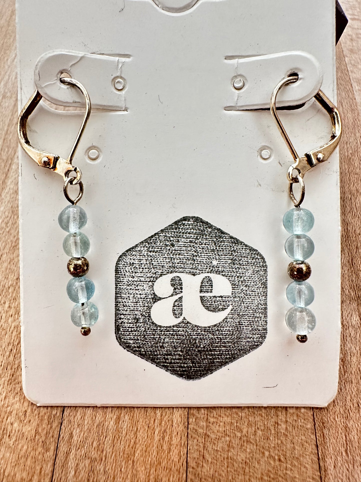 Beaded gemstone silver leverback earrings