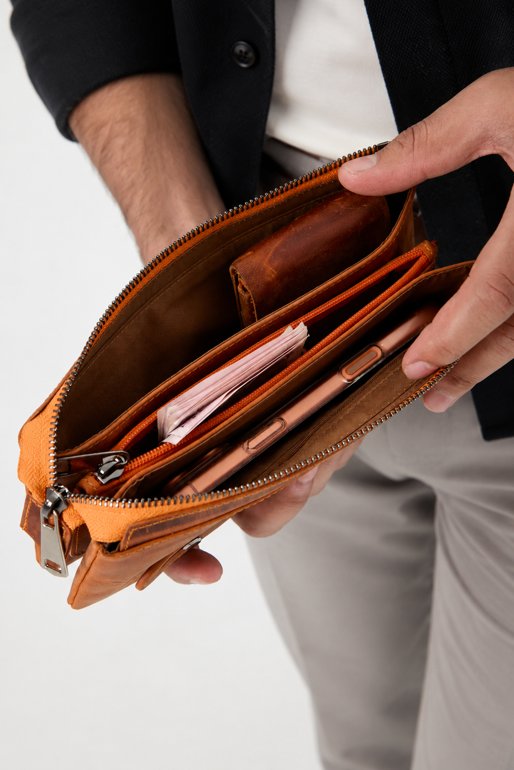 Premium Men's Leather Clutch Wallet