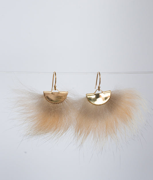 Lynx gold fan earrings