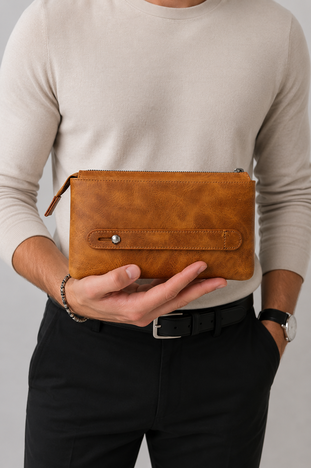 Premium Men's Leather Clutch Wallet