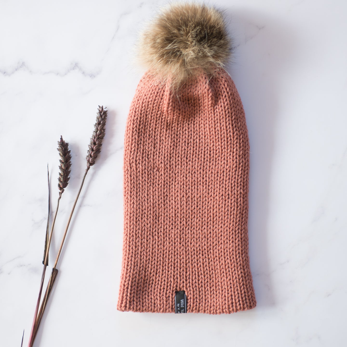 Knit Wool Beanie - Rose 9681