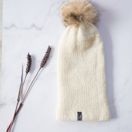 Knit Wool Beanie - Vanilla 8010