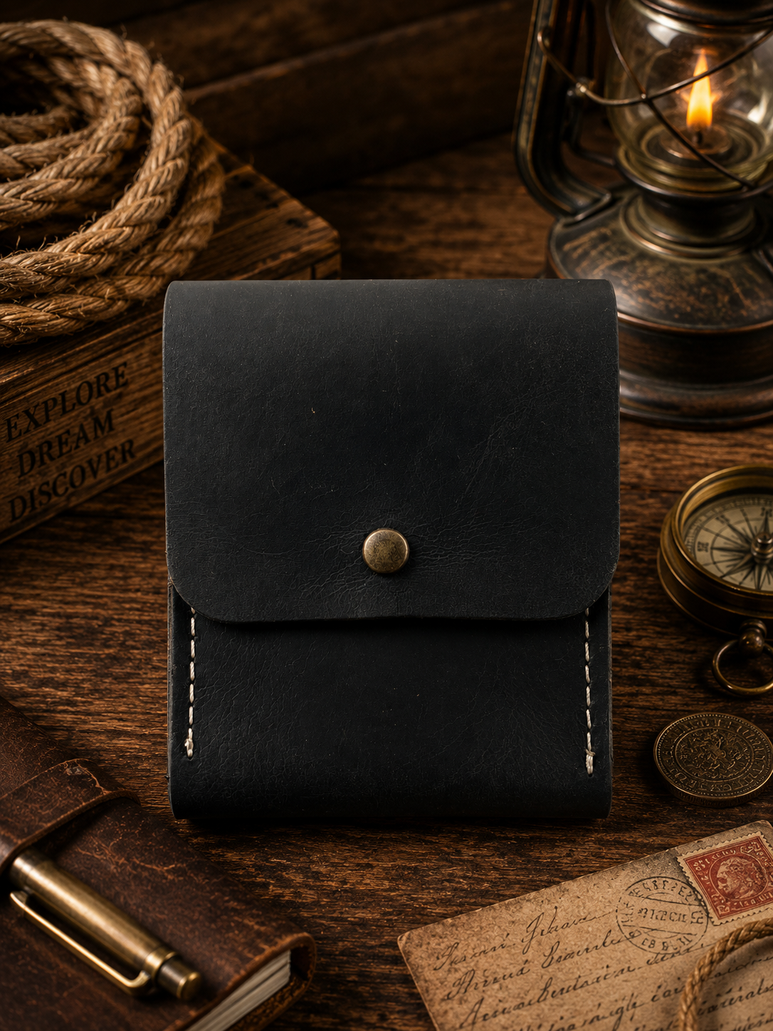 Leather Playing Card Case Holder, Poker Card Case Cover