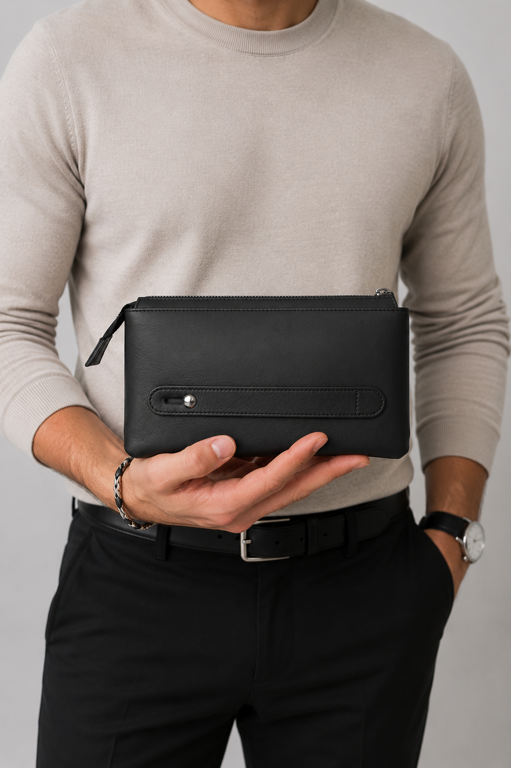 Premium Men's Leather Clutch Wallet