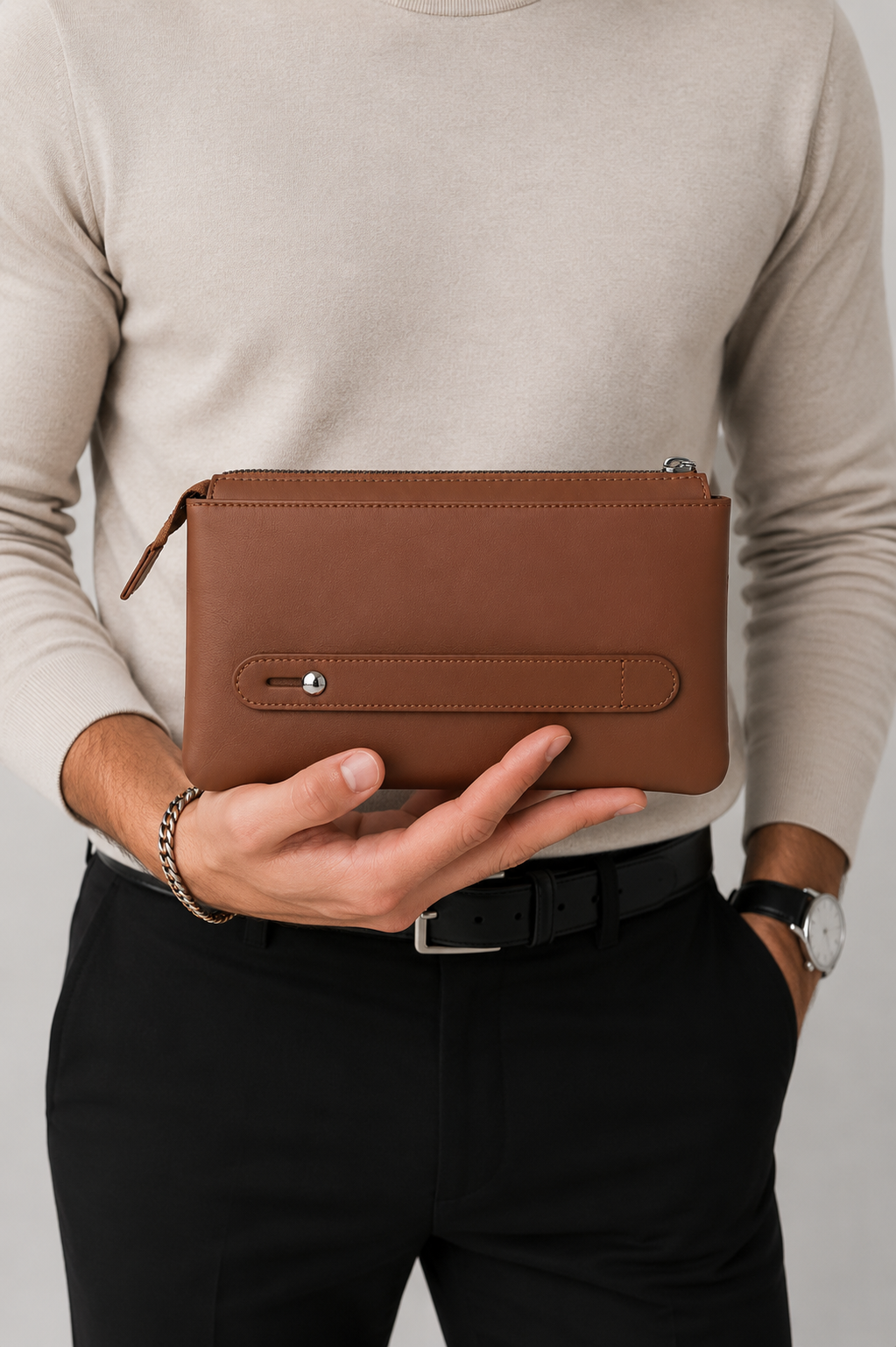 Premium Men's Leather Clutch Wallet