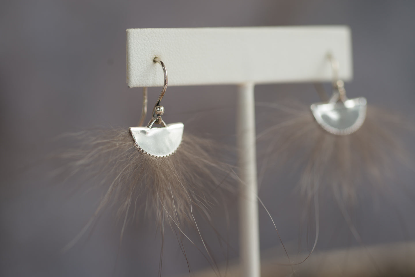 Wolf Silver Fan earrings