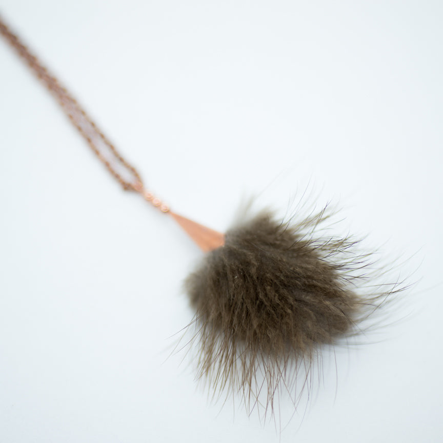 Beaver 18" Copper Pom Pendant